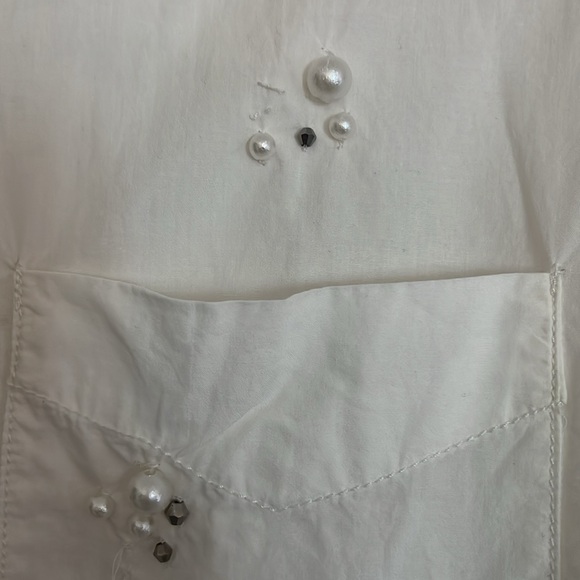 MAEVE by ANTHROPOLOGIE Bennet Button Down Shirt Pearl Embellishment Edition - Picture 6 of 8